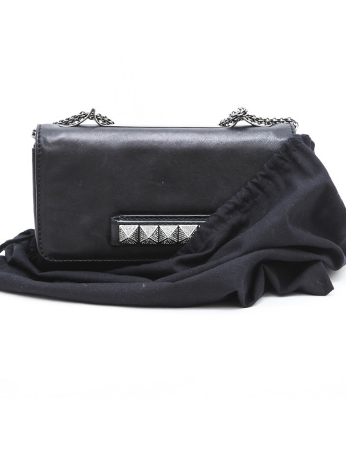 Pochette VALENTINO en cuir noir