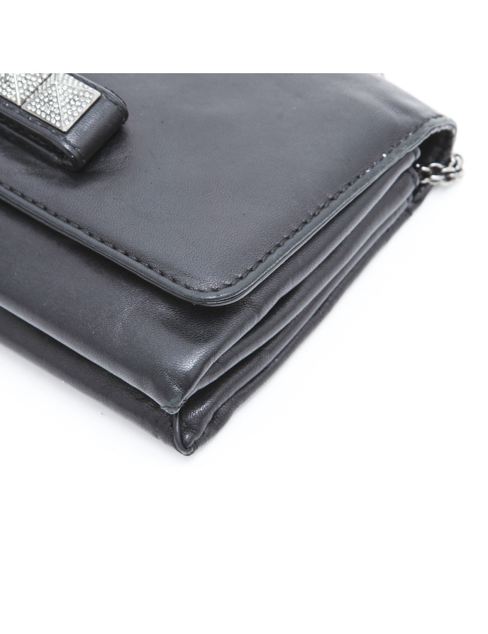 Pochette VALENTINO en cuir noir