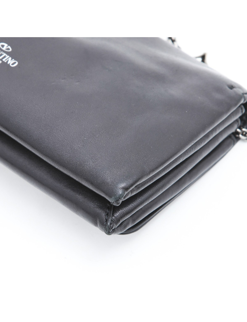 Pochette VALENTINO en cuir noir