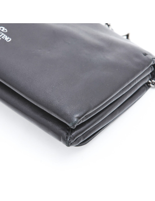 Pochette VALENTINO en cuir noir