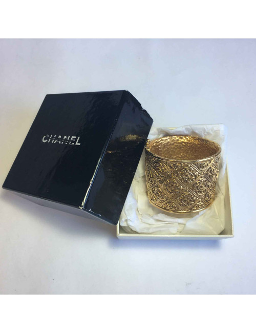 Manchette CHANEL vintage métal doré