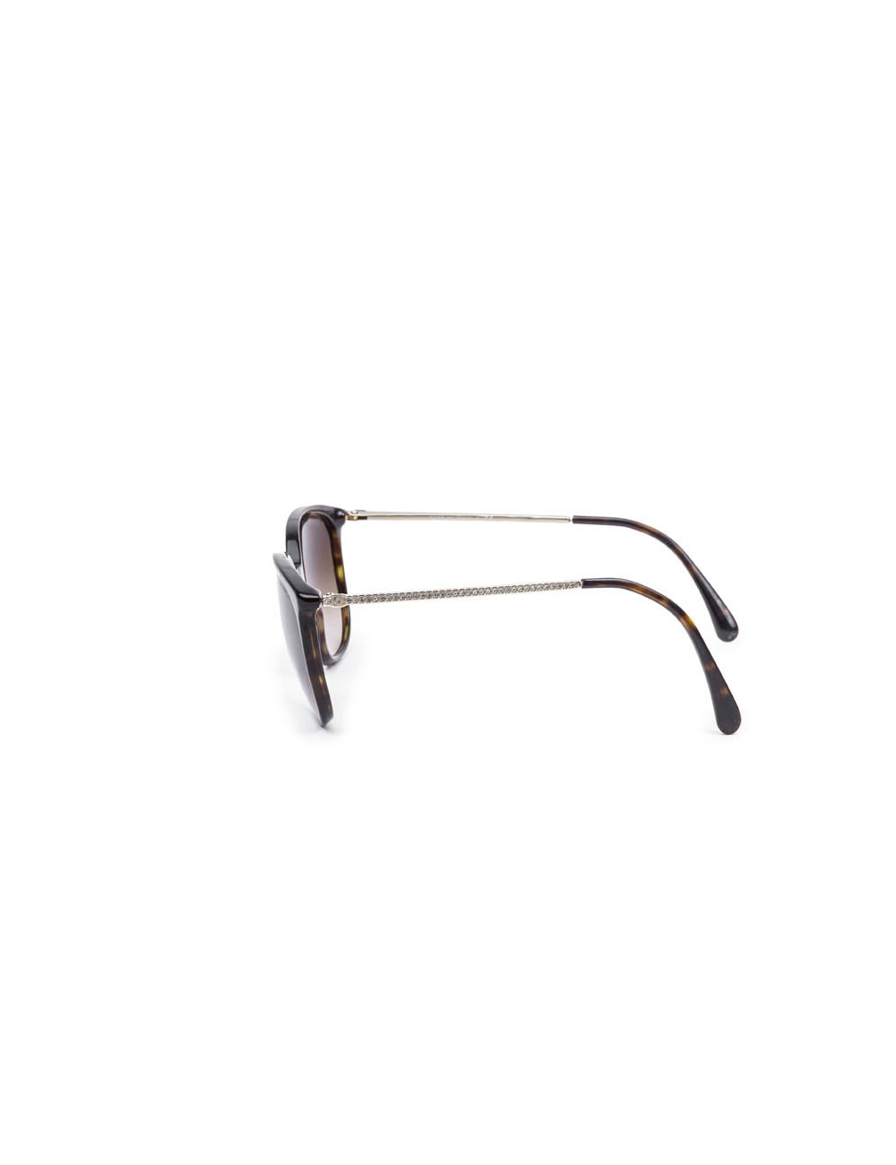 Lunettes de soleil CHANEL en plexiglas marron avec strass