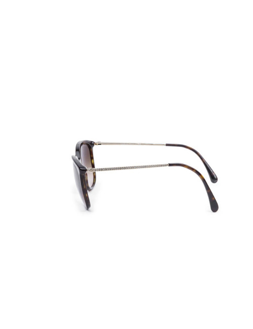 Lunettes de soleil CHANEL en plexiglas marron avec strass
