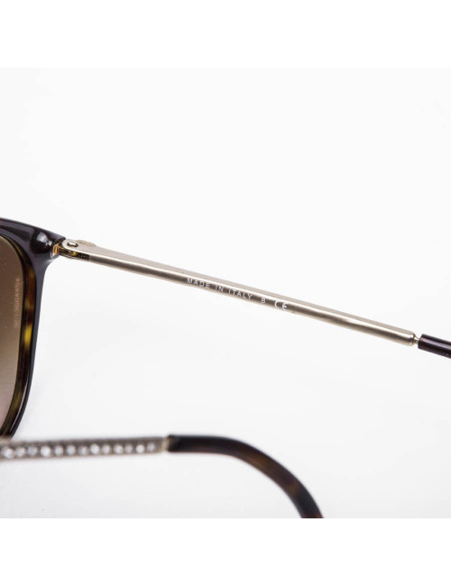 Lunettes de soleil CHANEL en plexiglas marron avec strass