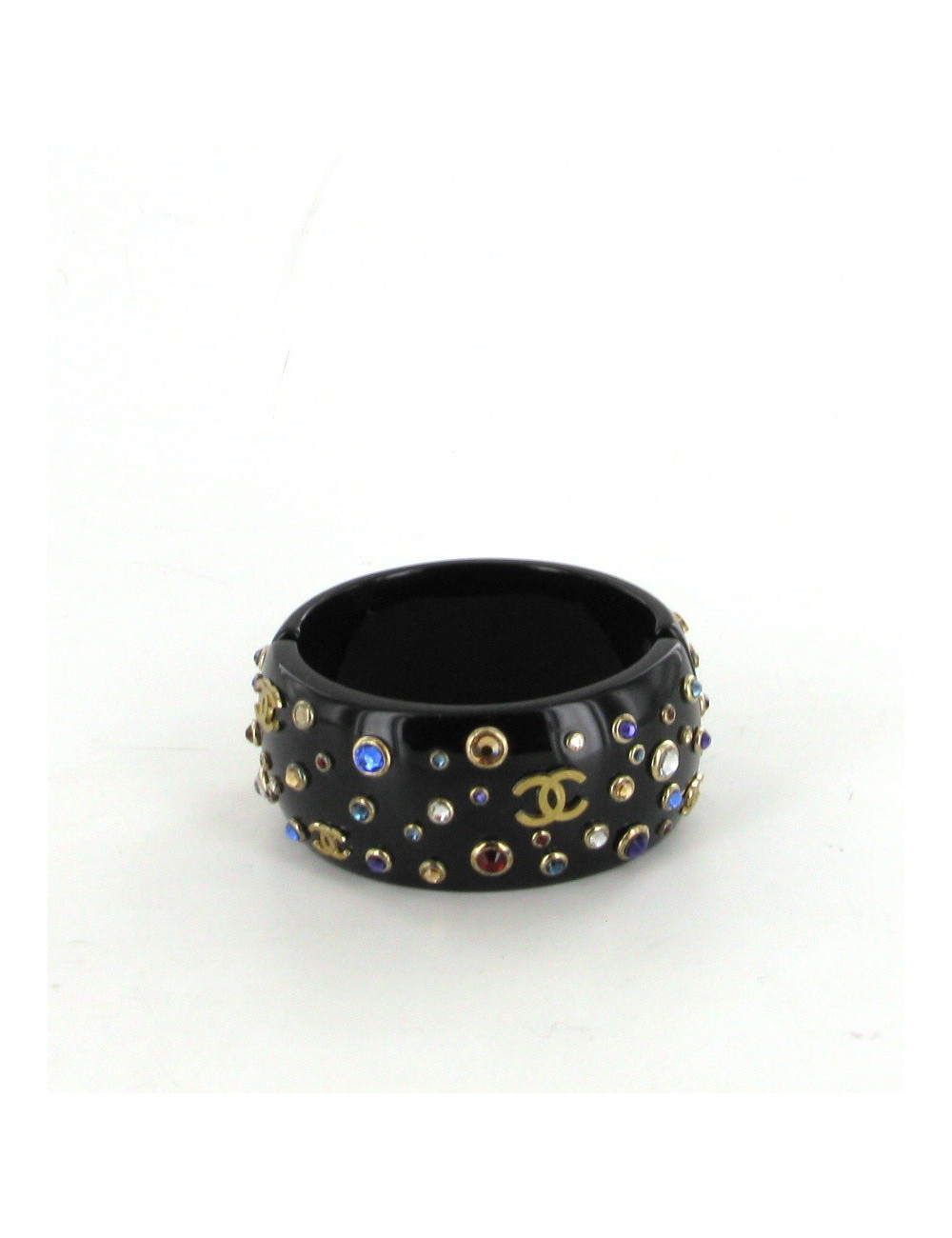 Manchette CHANEL serti de strass et sigle CC