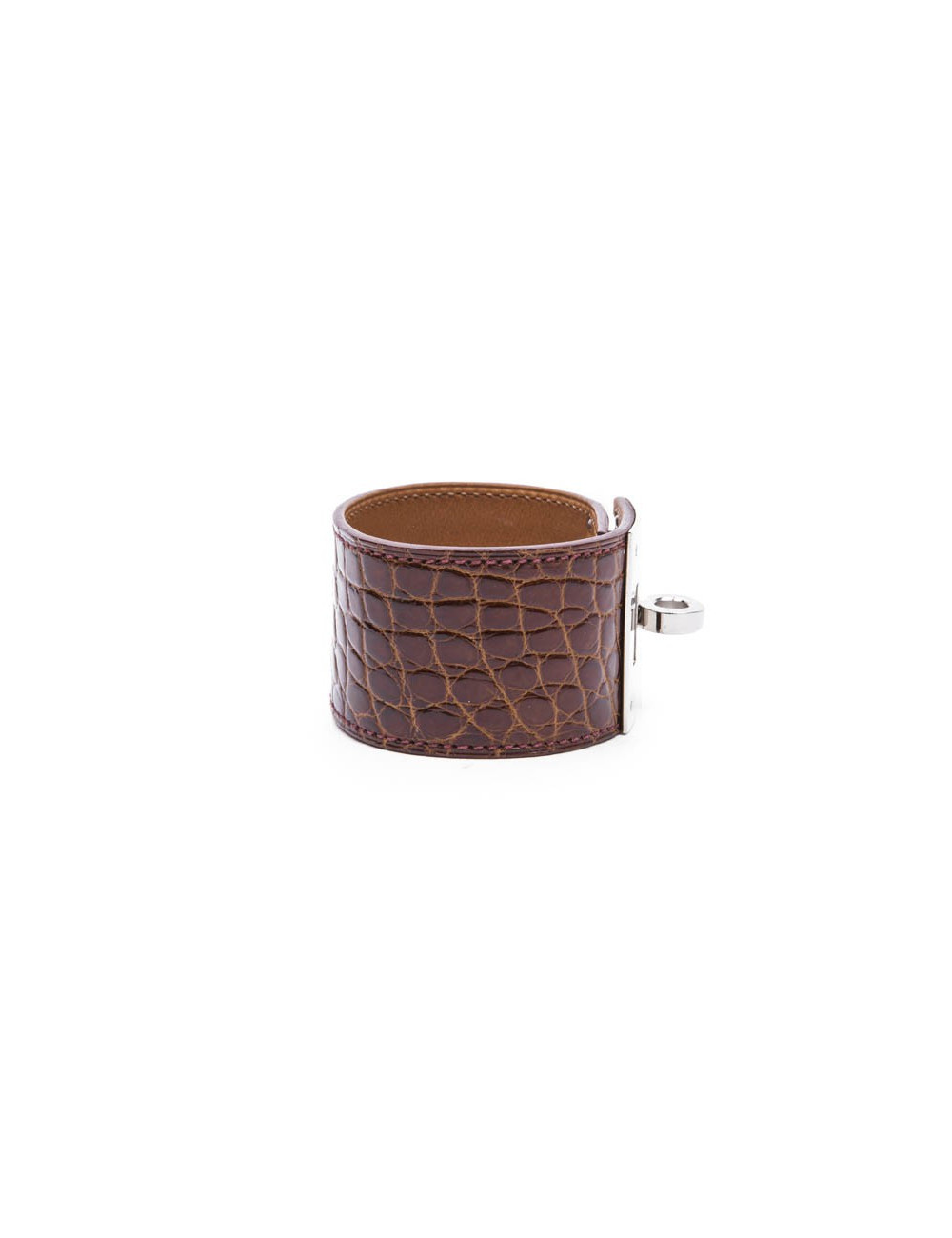 Manchette HERMES crocodile marron