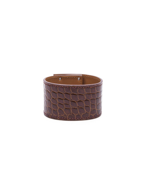 Manchette HERMES crocodile marron