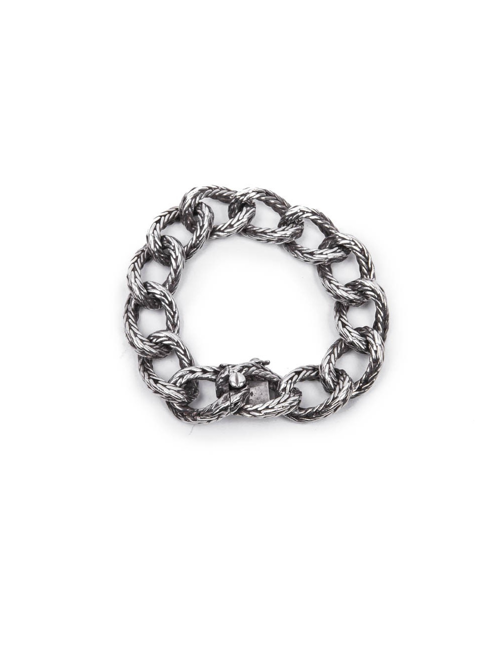 Bracelet HERMES en argent massif maille palmier