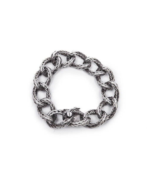 Bracelet HERMES en argent massif maille palmier