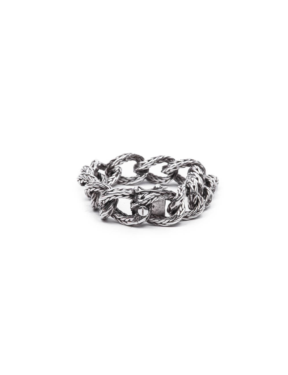Bracelet HERMES en argent massif maille palmier