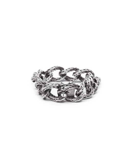 Bracelet HERMES en argent massif maille palmier