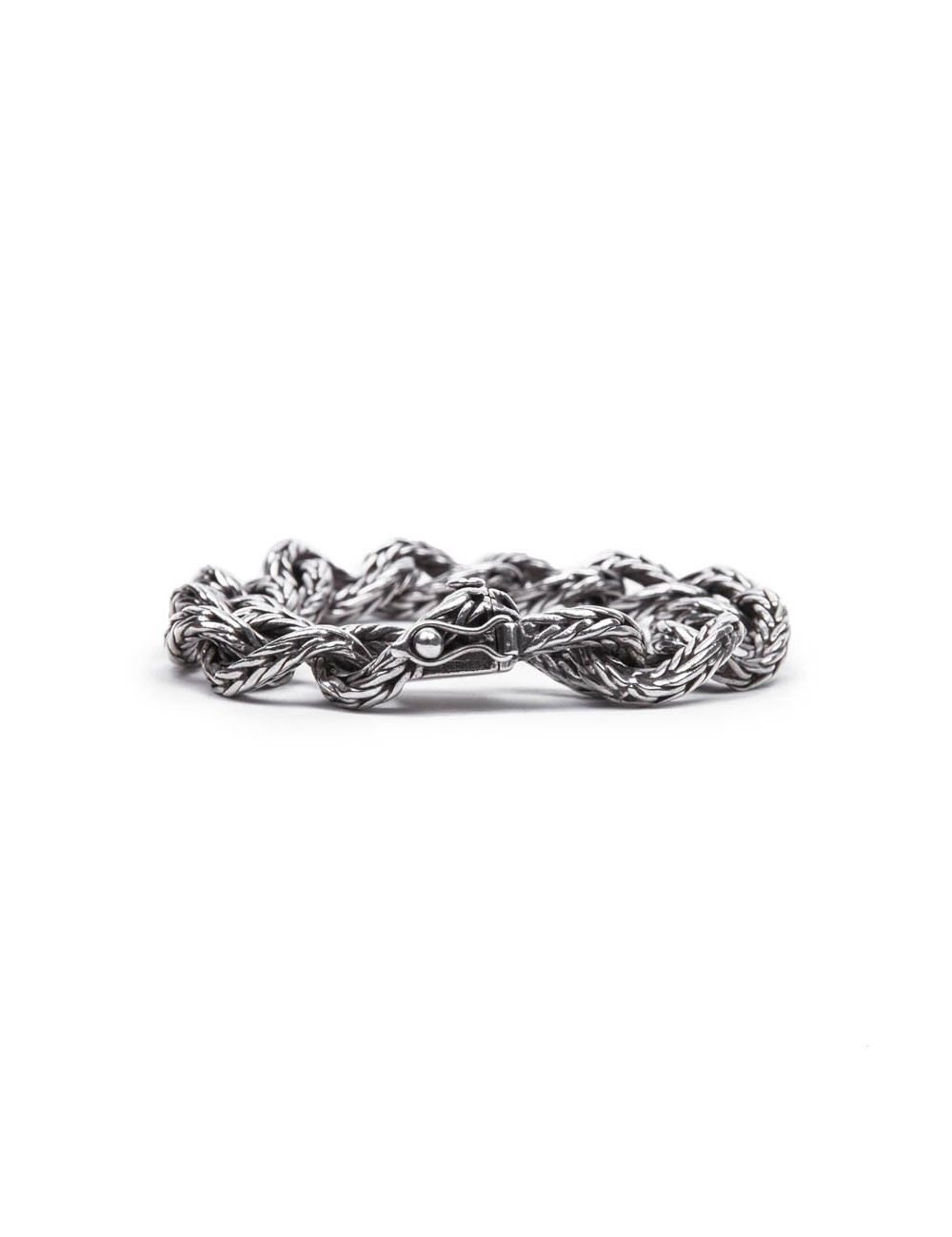 Bracelet HERMES en argent massif maille palmier