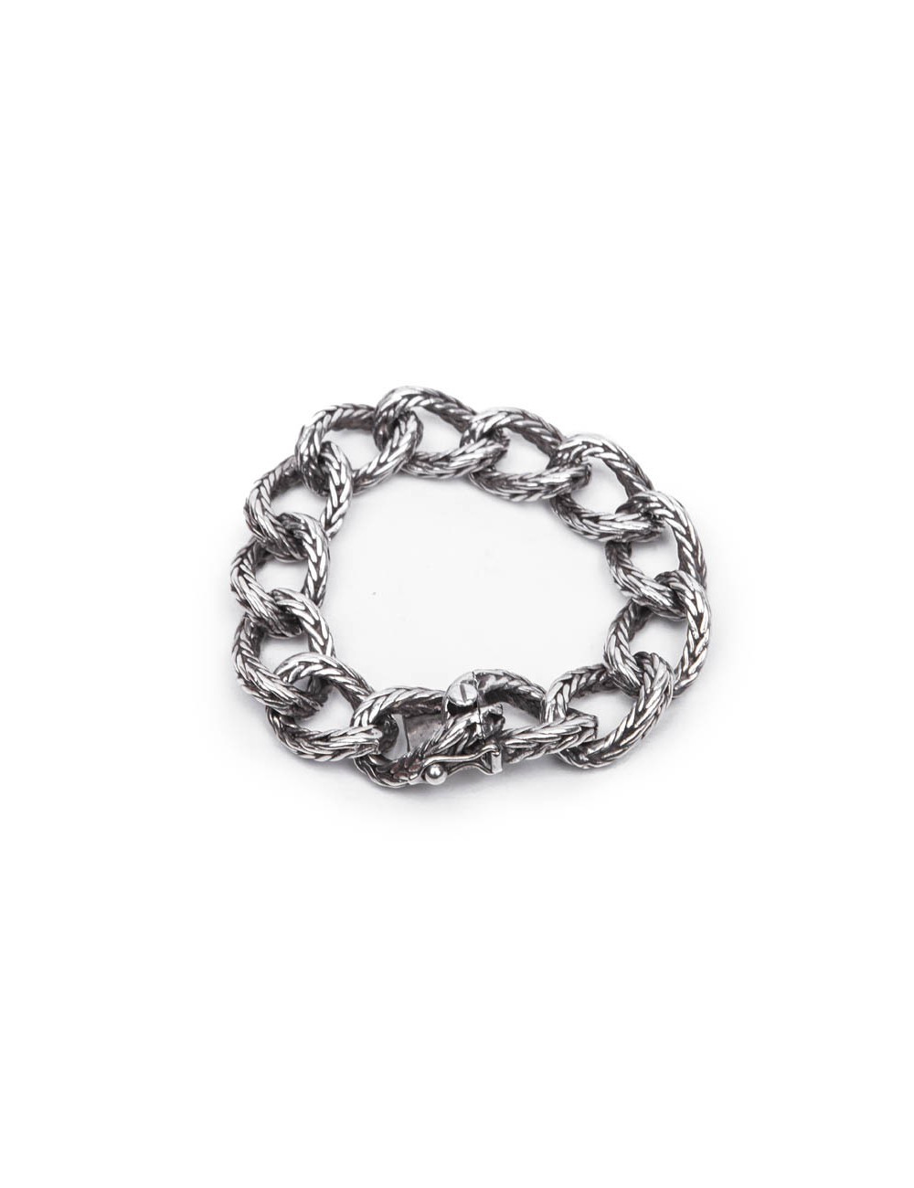 Bracelet HERMES en argent massif maille palmier