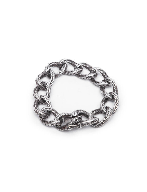 Bracelet HERMES en argent massif maille palmier