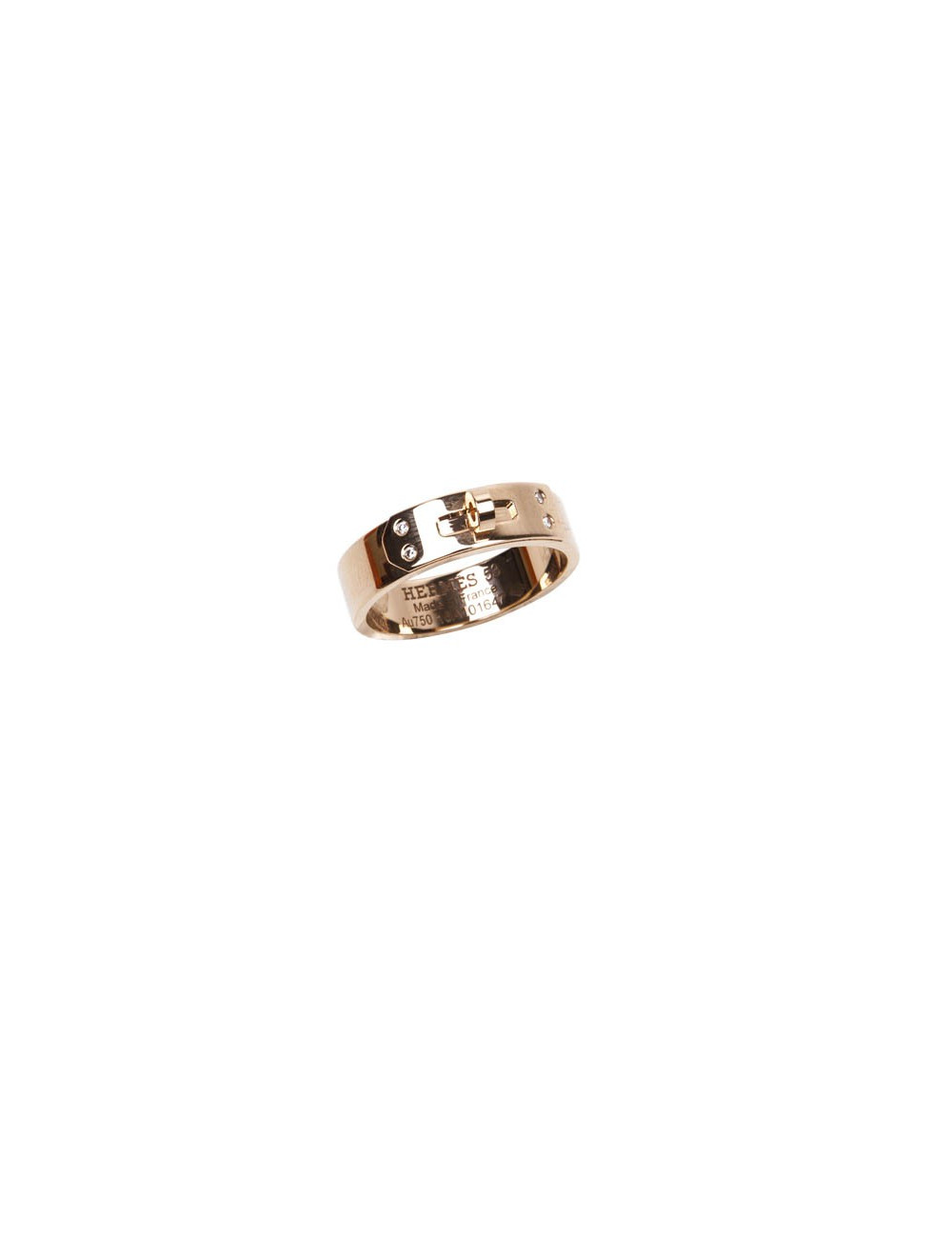 Bague  KELLY  PM or rose t 53 sertie de diamants