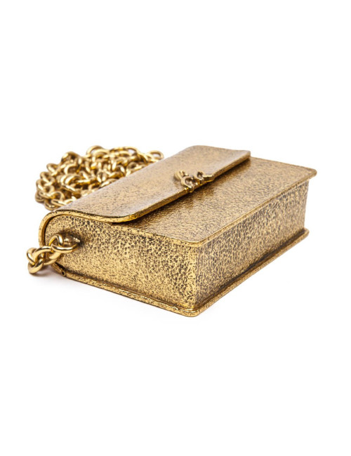 Minaudière CHRISTIAN LACROIX  en métal martlé doré Collector