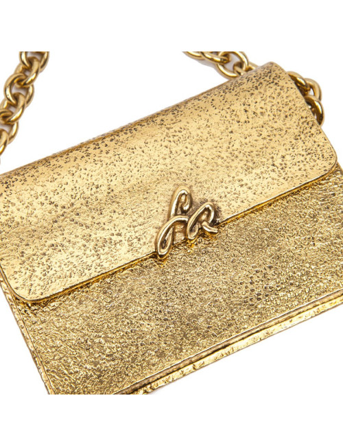 Minaudière SONIA RYKIEL en métal martelé doré Collector