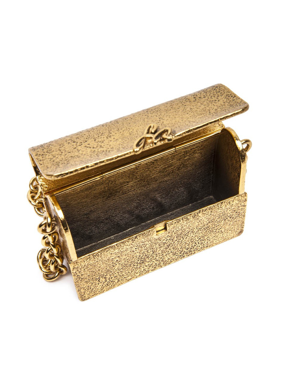 Minaudière CHRISTIAN LACROIX  en métal martlé doré Collector