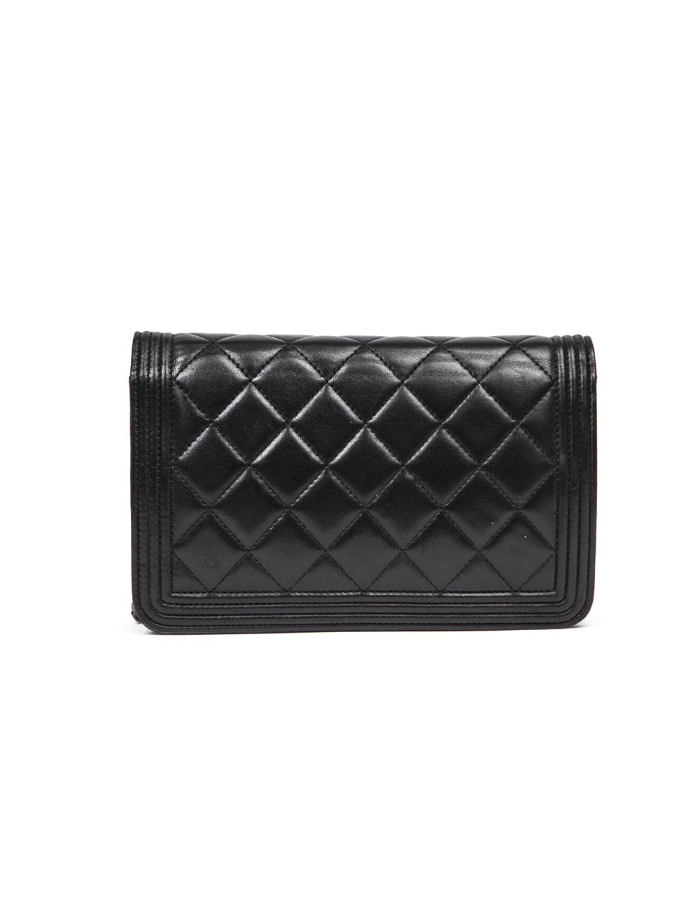 Mini sac CHANEL en cuir d'agneau noir fermoir "boy"