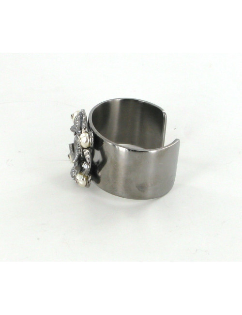 Manchette bijou CHANEL métal argenté