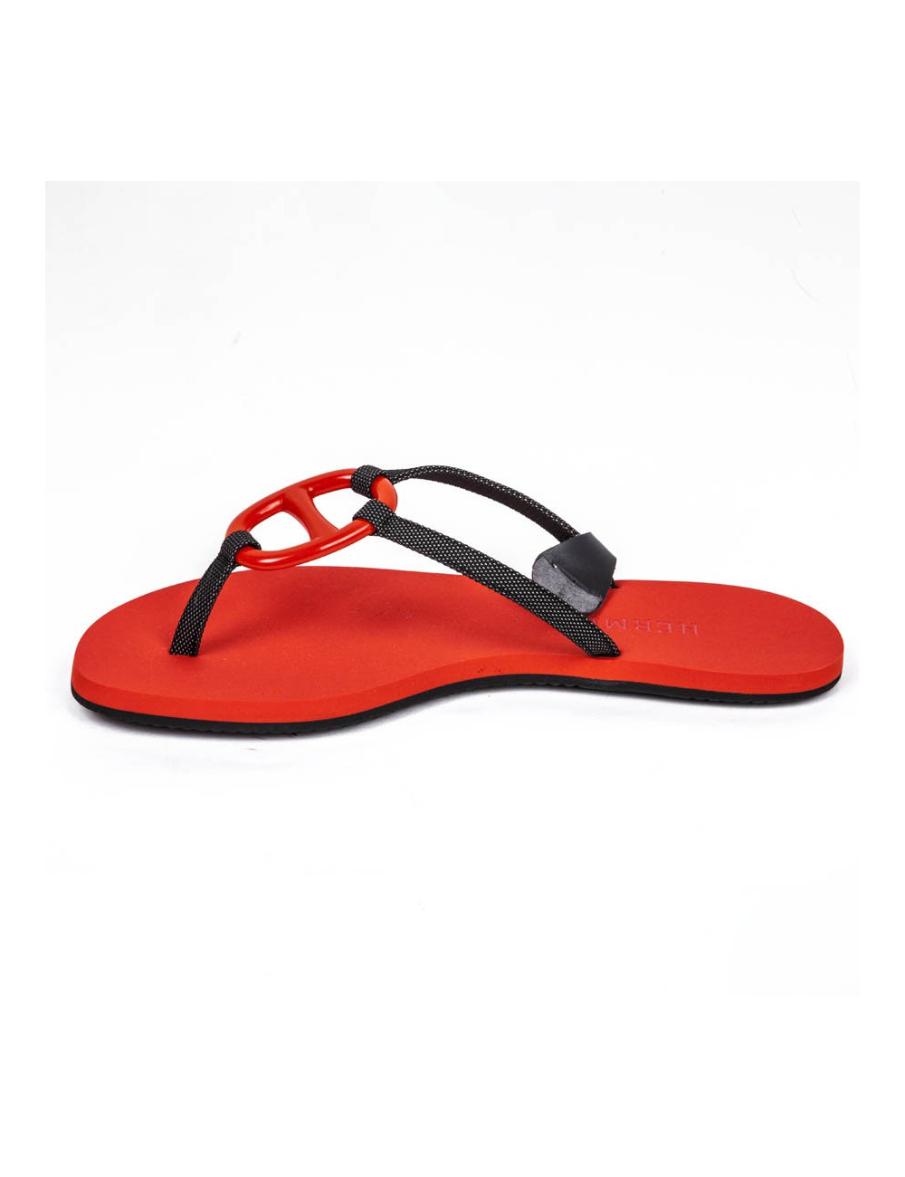 Sandales HERMES plates rouge 
