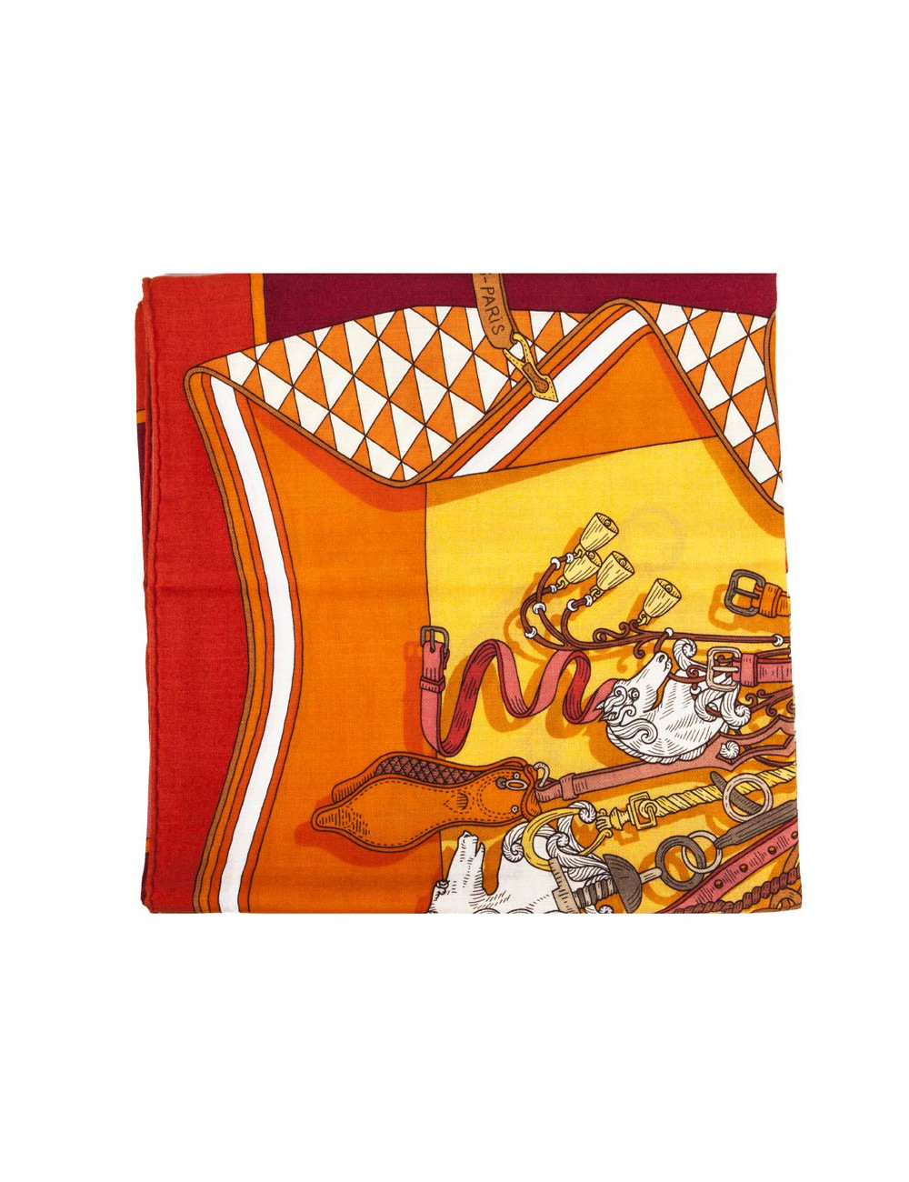 HERMES 'Bouquets Sellier' shawl in multicolored cashmere and silk