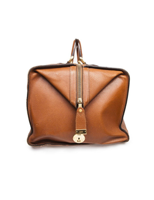 Sac mallette de Weekend GUCCI en cuir gold Vintage