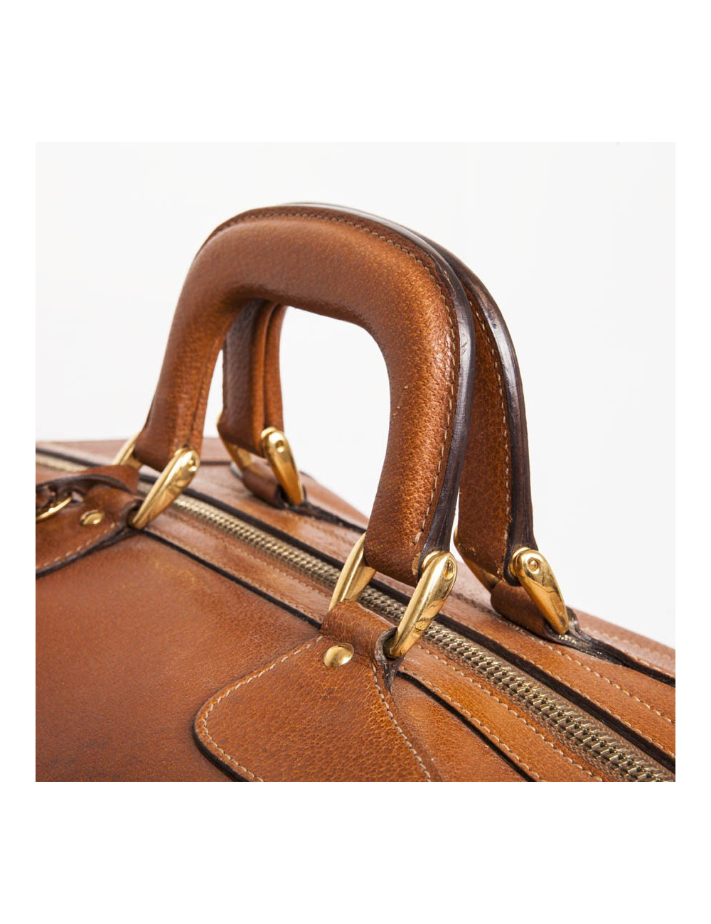 Sac mallette de Weekend GUCCI en cuir gold Vintage