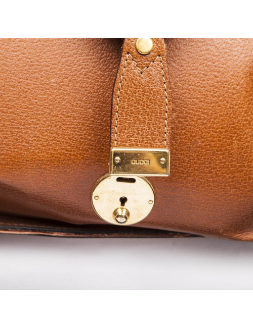 Sac mallette de Weekend GUCCI en cuir gold Vintage