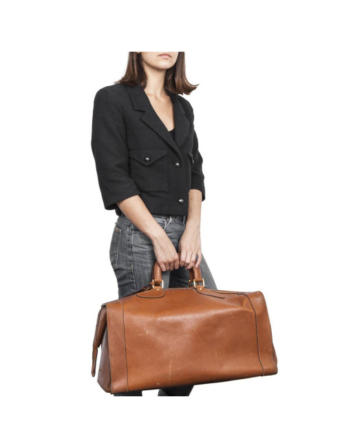 Sac mallette de Weekend GUCCI en cuir gold Vintage