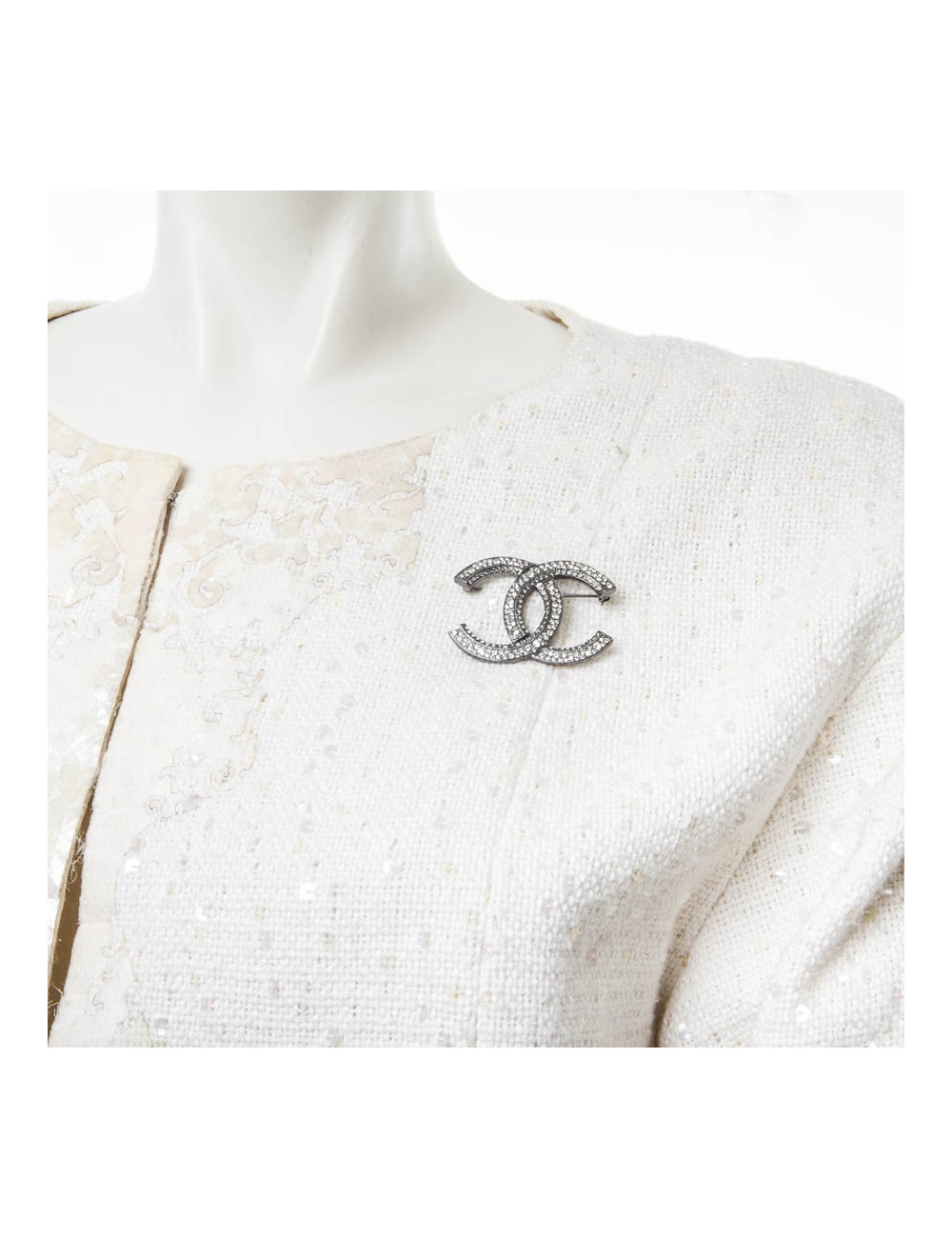 Broche Double C CHANEL strass
