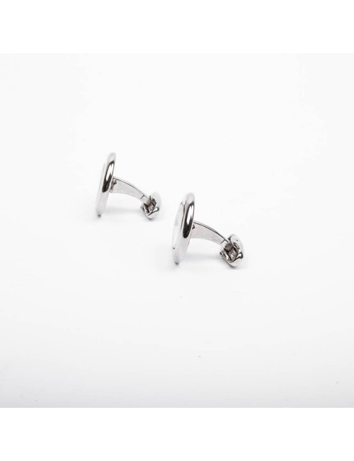 CELINE vintage cufflinks in sterling silver and mother of pearl