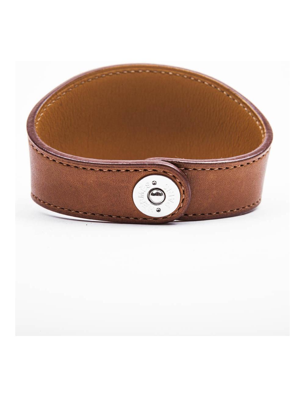 HERMES Bracelet in barénia gold smooth calfskin leather size L