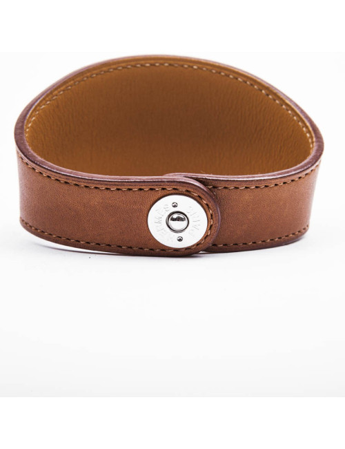 HERMES Bracelet in barénia gold smooth calfskin leather size L