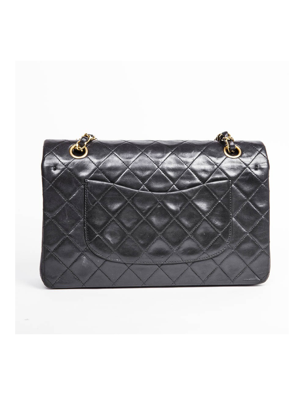 Sac timeless CHANEL en cuir d'agneau noir 
