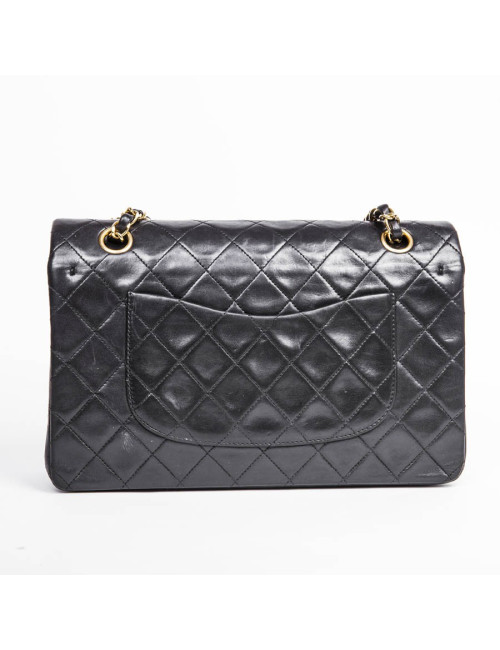 Sac timeless CHANEL en cuir d'agneau noir 