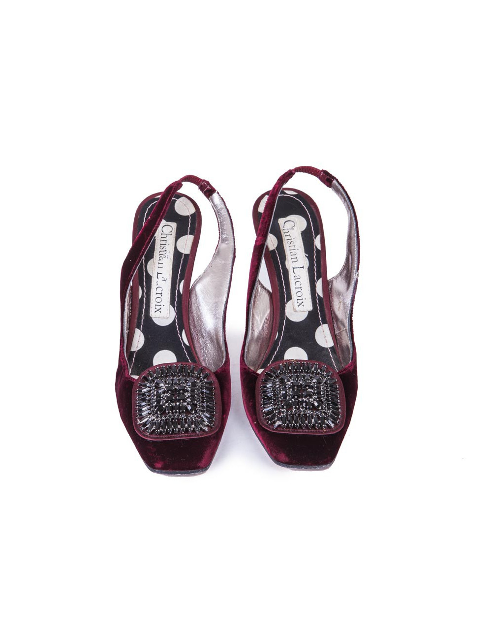 Sandales hautes  T36.5 CHRISTIAN LACROIX rouge cardinal 