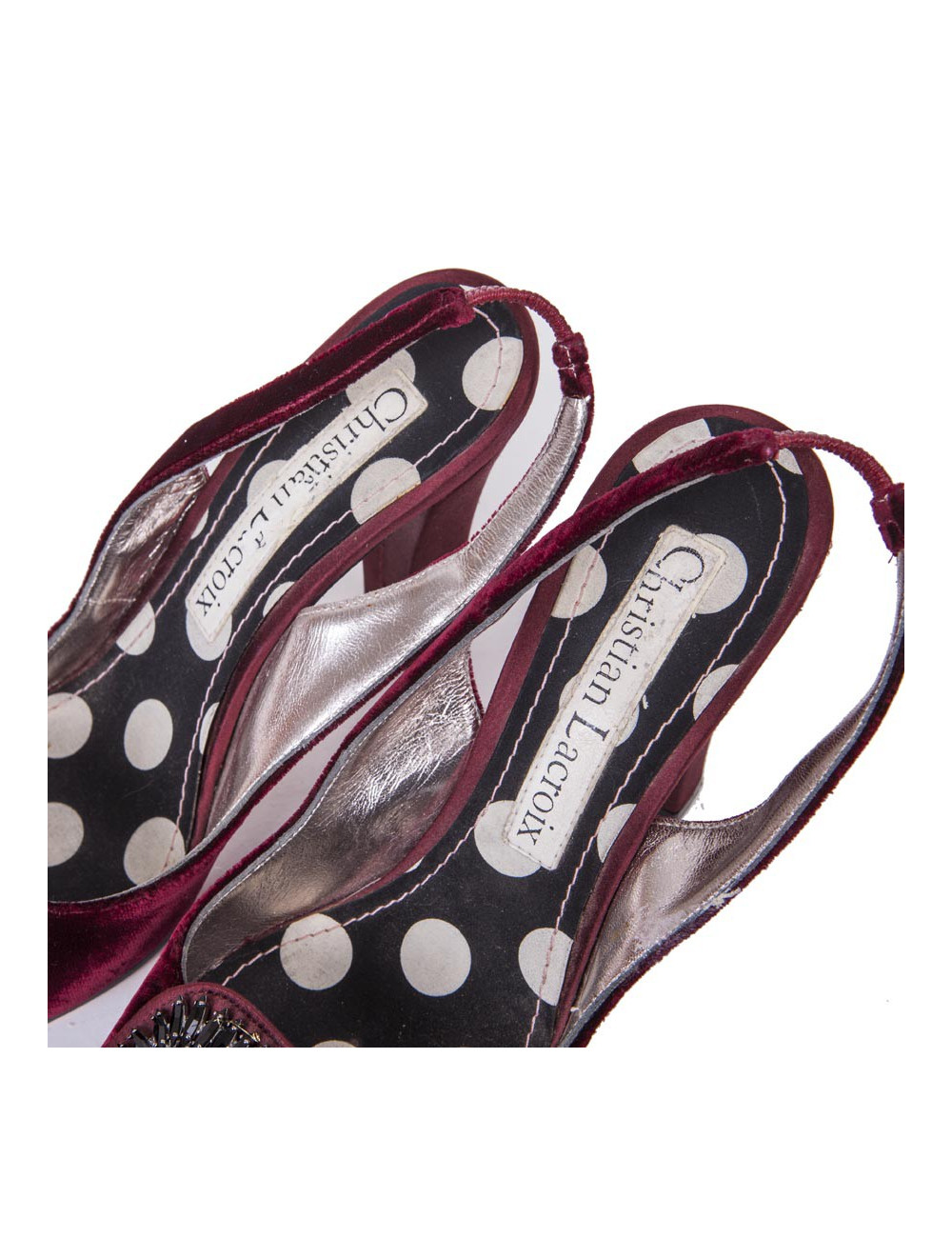 Sandales hautes  T36.5 CHRISTIAN LACROIX rouge cardinal 