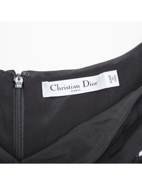 DIOR set top 42FR and clutch in black and white houndstooth fabric