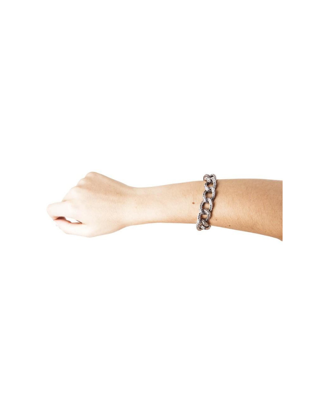 Bracelet HERMES en argent massif maille palmier