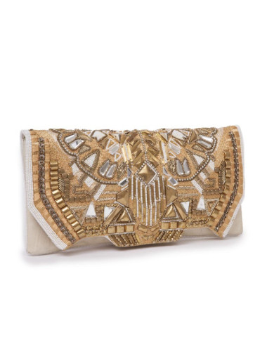 BALMAIN  Patricia off-white leather clutch