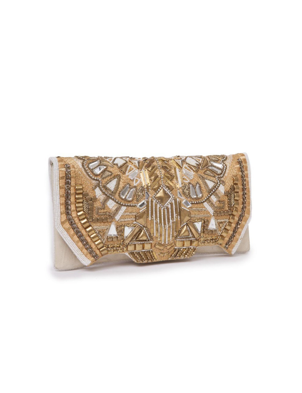 BALMAIN  Patricia off-white leather clutch