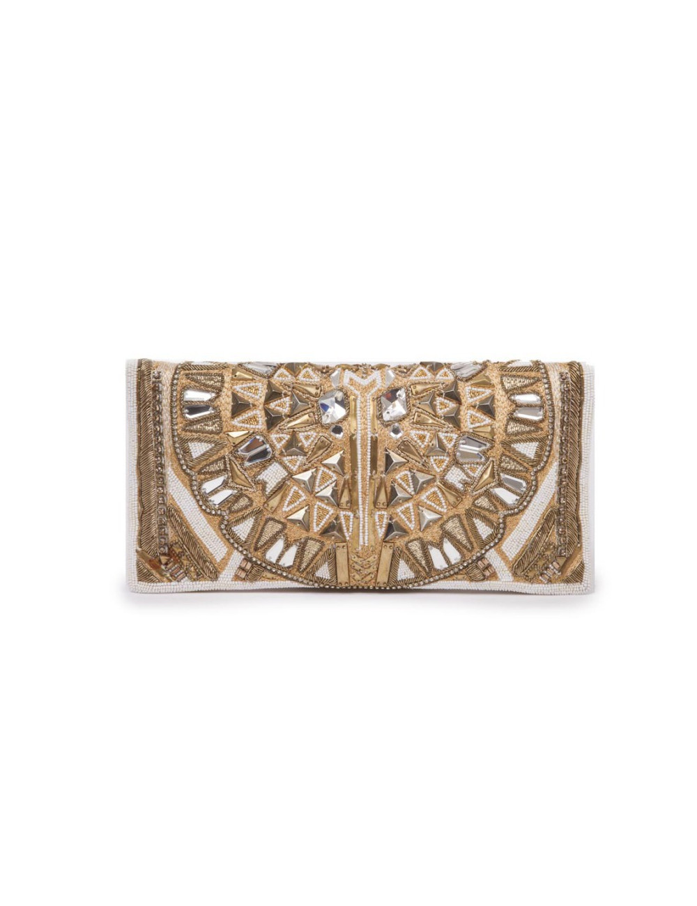 BALMAIN  Patricia off-white leather clutch