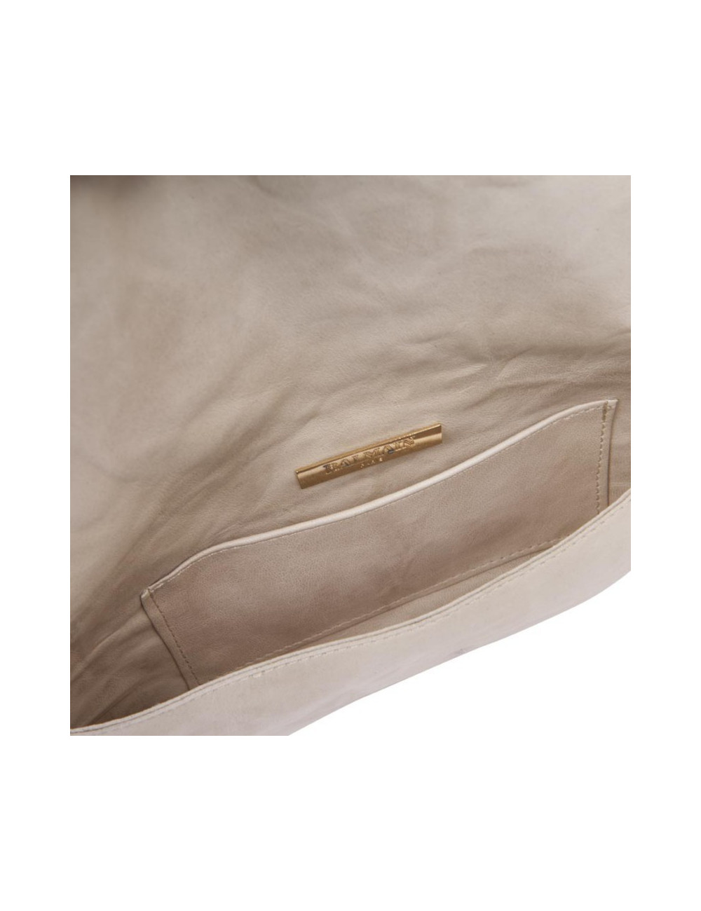 BALMAIN  Patricia off-white leather clutch