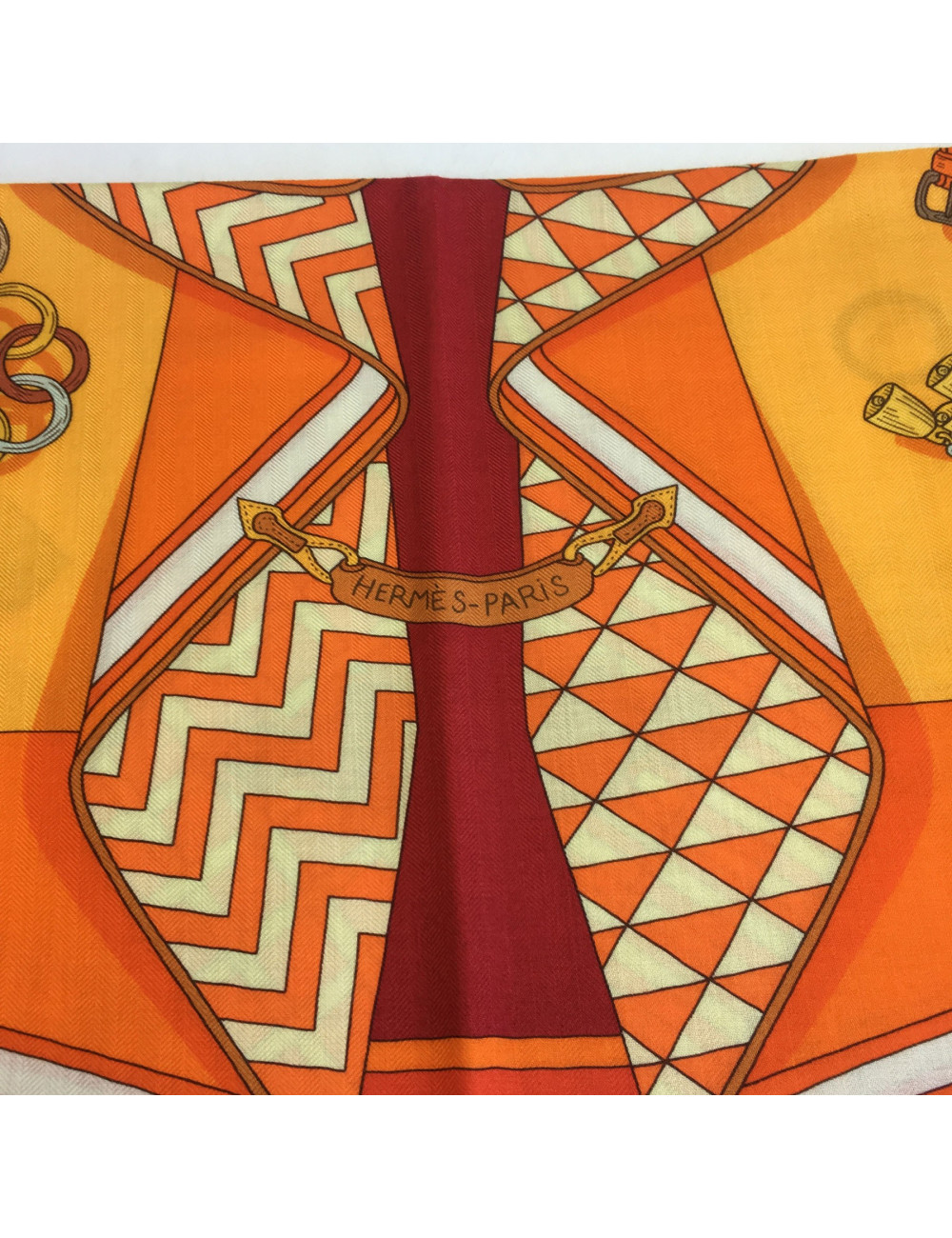 HERMES 'Bouquets Sellier' shawl in multicolored cashmere and silk