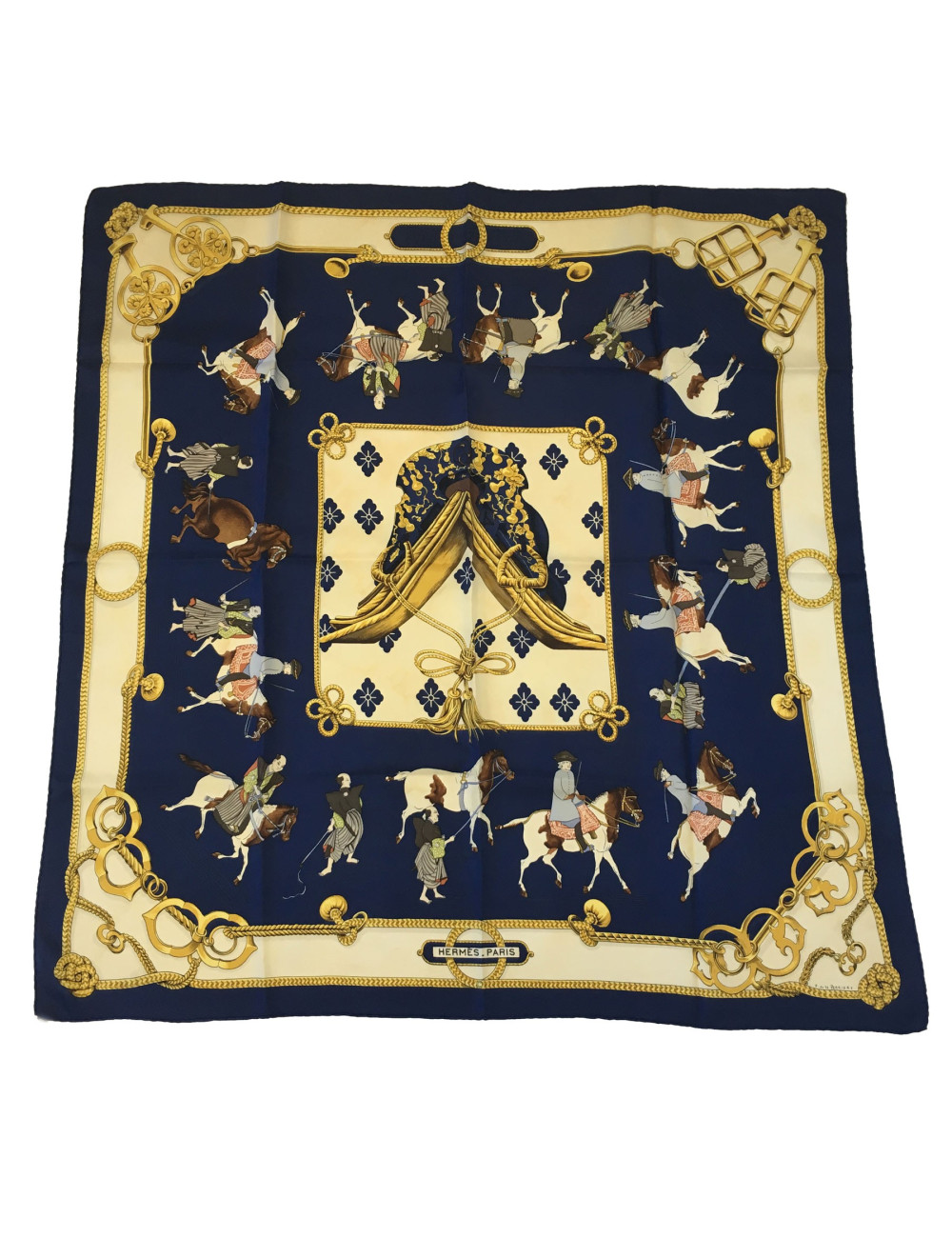 Carré HERMES 90 x 90 "Equitation japonaise"