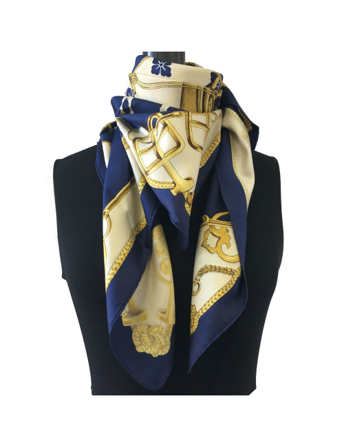 Carré HERMES 90 x 90 "Equitation japonaise"