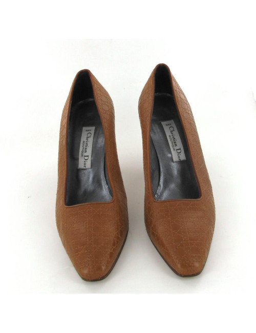 Escarpins CHRISTIAN DIOR T 38 en cuir marron