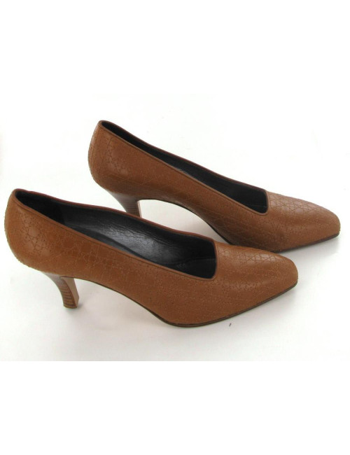 Escarpins CHRISTIAN DIOR T 38 en cuir marron