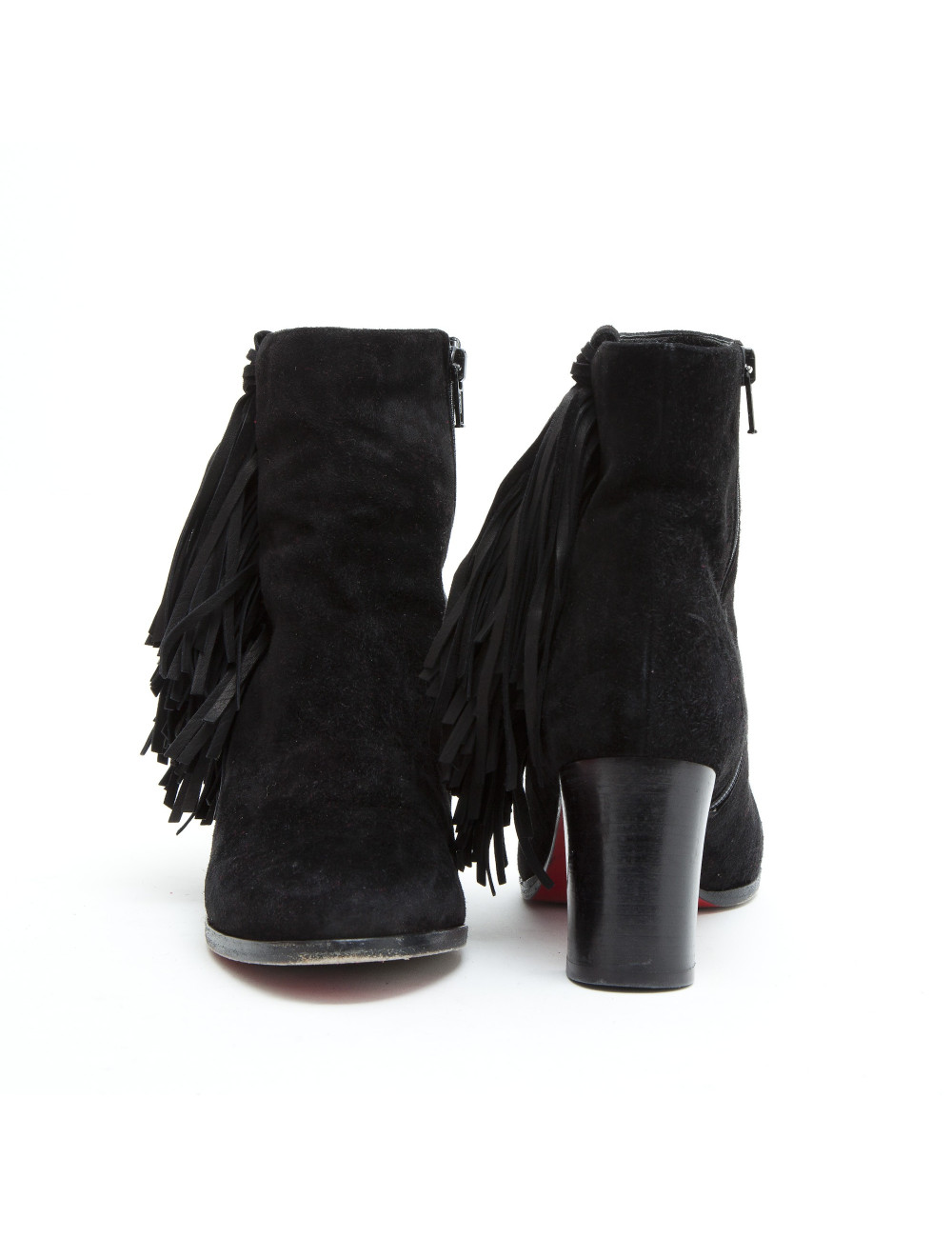 CHRISTIAN LOUBOUTIN low boots in black suede size 39FR